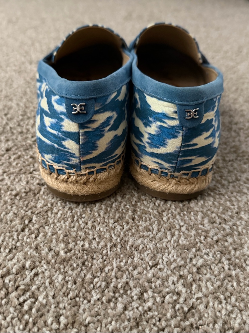 Sam Edelman Blue and Cream Espadrille Loafers - Picture 6 of 7